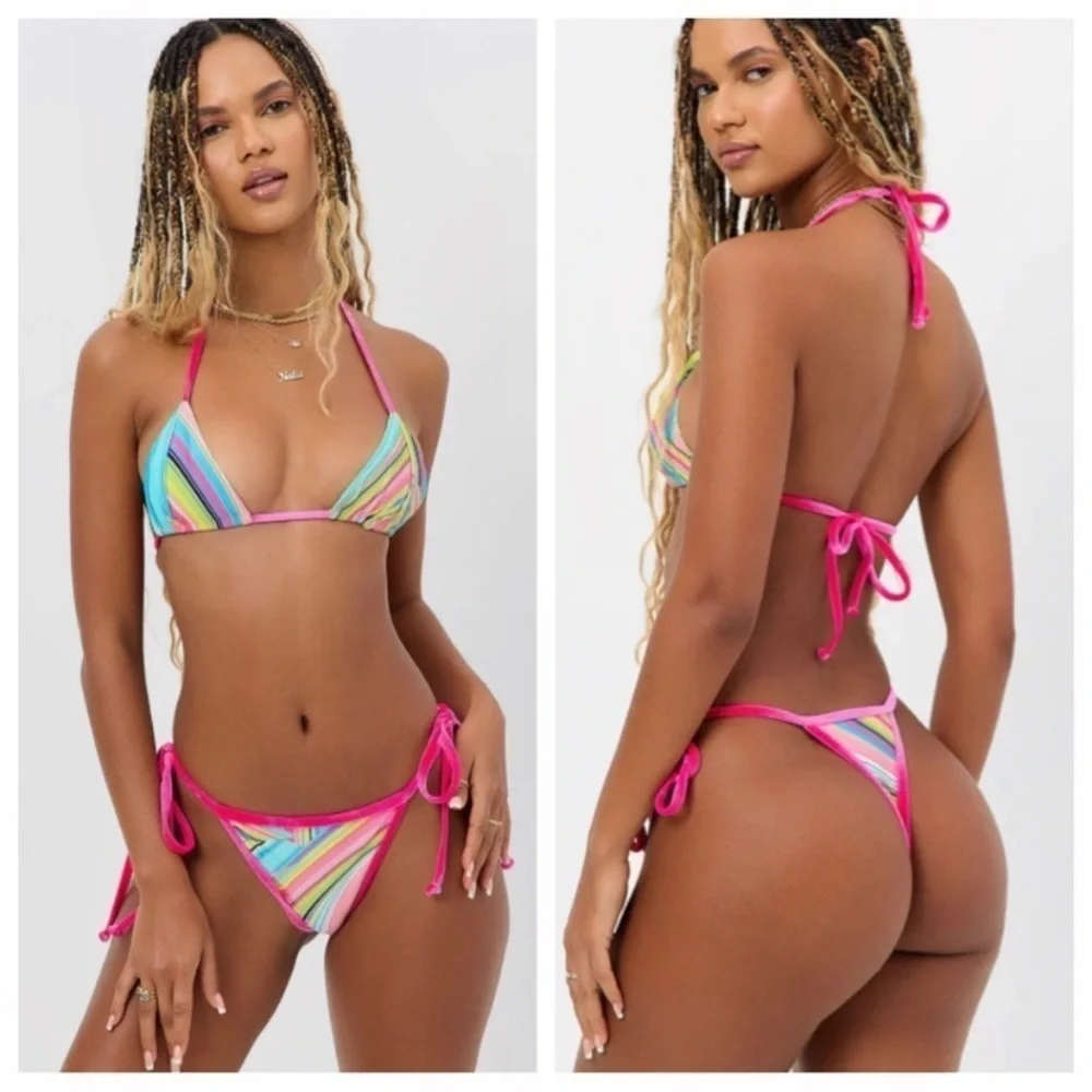 NEW! Frankie’s Bikini’s rainbow swirl hazel bikini bottom nwt 1729